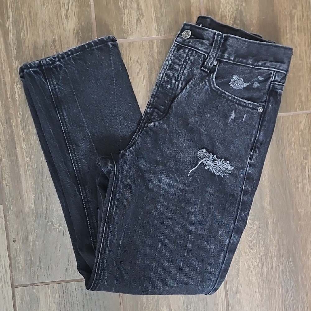 Old Navy Black Slouchy Straight Jeans